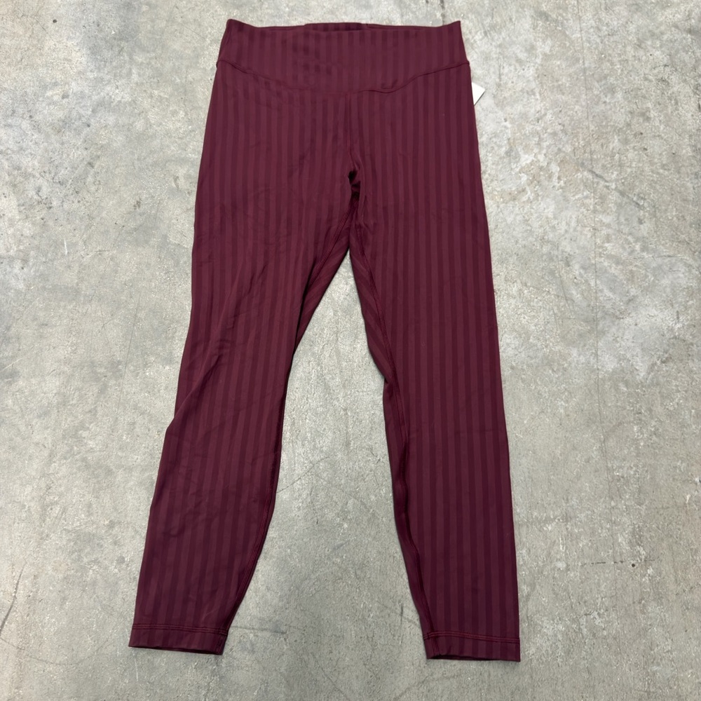lululemon athletica Burgundy Striped High-Rise Leggings